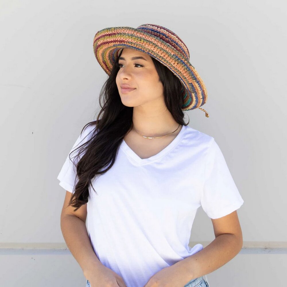 🍂 San Diego Hat Co. Multicolor Raffia Straw Hat - Picture 9 of 9